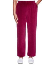 Alfred Dunner Bright Idea Proportioned Velour Pants  Berry at Macys